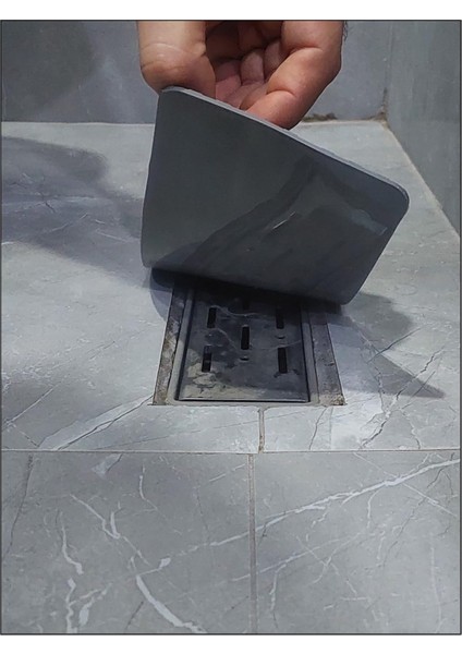 Duş Gideri Kötü Koku Önleyici Uzun Silikon Mat Koku Giderici Dikdörtgen Sızdırmaz Ped Duş Gideri Kapağı Tıpası Böcek Önleyici Koku ve Su Geçirmez Yer Sifonu Kapağı Duş Kanalı (40 cm x 11 Cm)