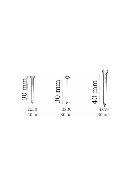 260 Adet Paslanmaz Beton Çivisi Seti - 3 Çeşit Çelik Beton, Duvar, Parke Çivisi fiyatları