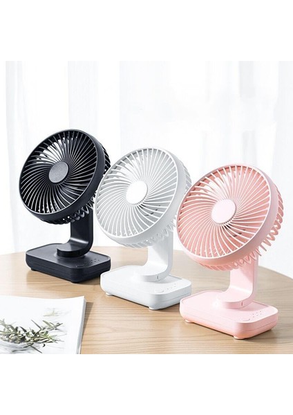 Mini Fan 4 Kademeli 4000MAH Şarjlı Ultra Güçlü Taşınabilir Vantilatör D606 Pembe