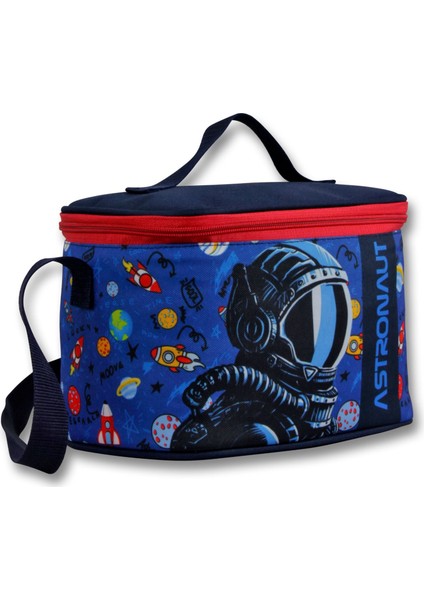 5007 Isı Yalıtımlı Erkek Çocuk (Astronot Baskılı, Lacivert Mavi Renkli) Beslenme Çantası