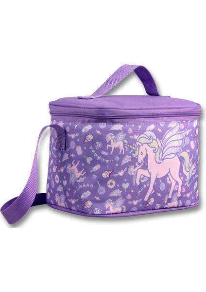 Kız Çocuk Beslenme Çantası (Thermo Isı Yalıtımlı) - Unicorn Pegasus - Lila - 5028