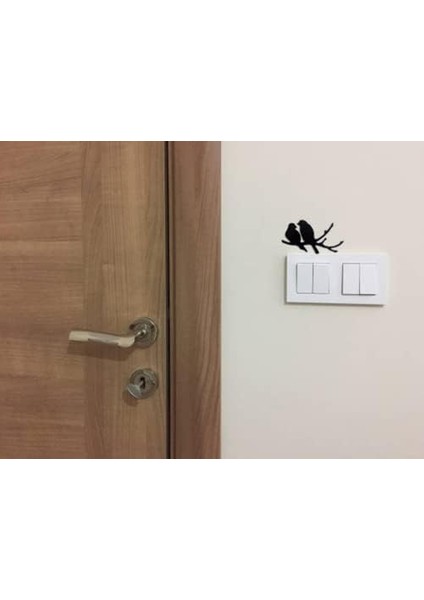 Taraflı Kullanıma Uygun Dal Üstünde Kuşlar Duvar Sticker