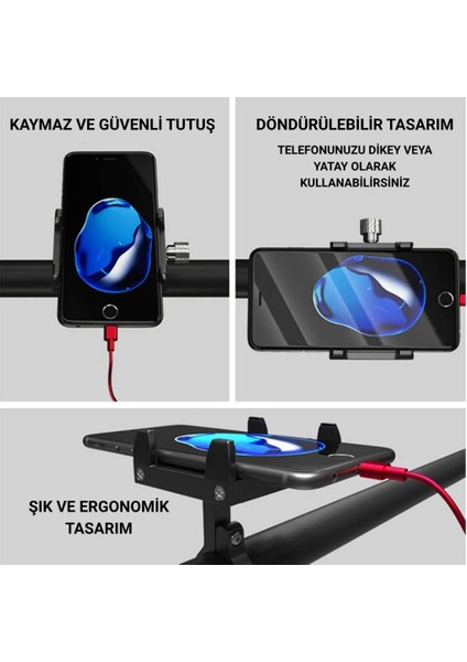 Güçlendirilmiş Alüminyum Ayarlanabilir Gidon Bağlantılı Motosiklet Telefon Tutucu Gidon Telefon Tutucu modelleri