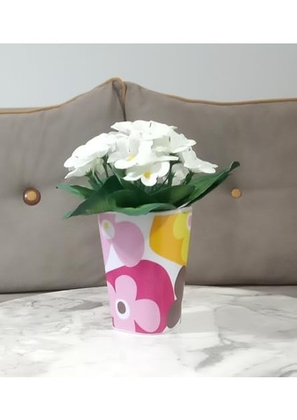Dahil,vazo Dahil,vazoda Çiçek,beyaz Yapay Çiçek,vazo Dekoratif Kırmızı Papatya 7X7X16CM fiyatları