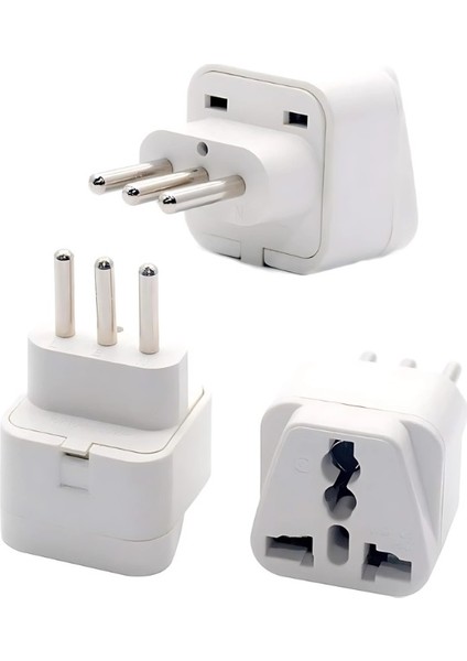 Italya Uyumlu 3 Pinli Priz Dönüştürücü 🔌 Seyahat Tipi Universal Adaptör