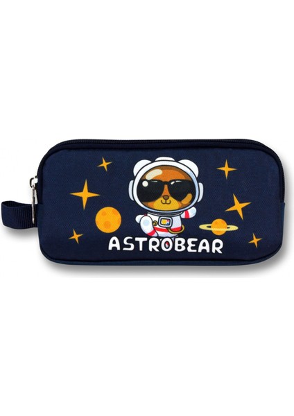 Erkek Çocuklar Için Iki Bölmeli Astronot Ayıcık Baskılı Kalemlik - Lacivert Beyaz - 5047 fiyatları