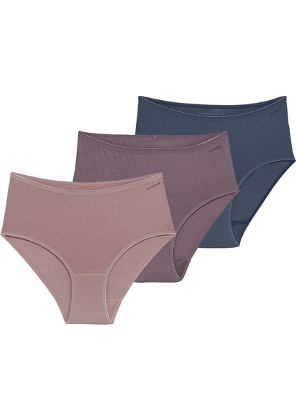Kadın Külot 3'lü Paket Essential 1577 - Mor Pembe Denim