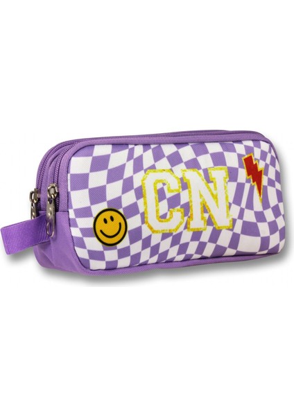 5083 (Smile Desenli - Lila Renkli) Kız Çocuk Kalem Çantası