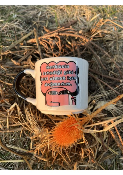 Motivasyonlu Seramik Kahve Kupası 200 ml Komik Baskılı Seramik Hediyelik Kupa