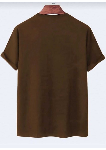 Oversize T-Shirt Karakterleri Baskılı Kahverengi Renk fiyatları