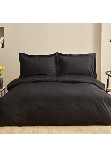 Home Uniq %100 Pamuk Çift Kişilik Saten Nevresim Takımı Siyah modelleri