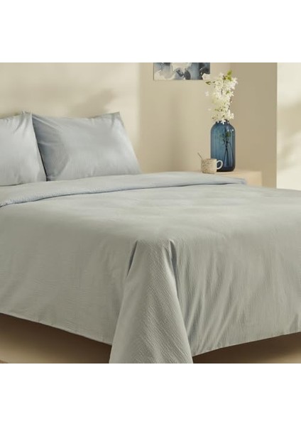 Home Fiora Soft TOUCH%100 Pamuk Çift Kişilik Nevresim Takımı Mavi