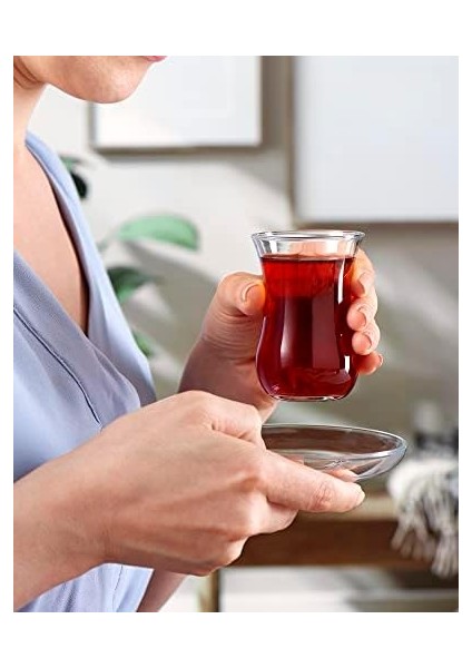 Üsküdar 6'lı Çay Bardak Seti | Özel Hediye Kutusunda | 6 Adet Bardak + 6 Adet Tabak | Bardak Kapasitesi 120 cc fiyatları