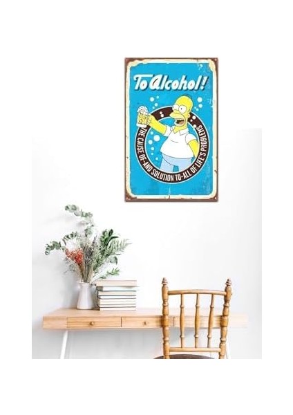 Kuşe Kağıt Duvar Posteri Simpsonlar Retro Vintage DRTR0039 modelleri