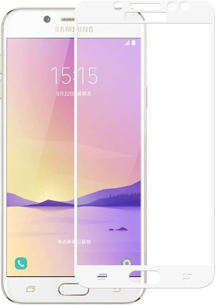 Galaxy J5 Pro Uyumlu Full Kaplayan Temperli 5d Ekran Koruyucu Cam (Beyaz)
