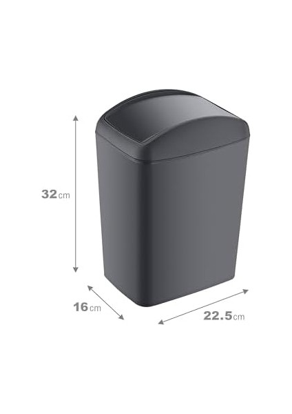 Soft Çöp Kutusu Döner Kapak Antrasit 10 Lt - Antrasit, Çok Amaçlı Döner Kapaklı Çöp Kovası fiyatları