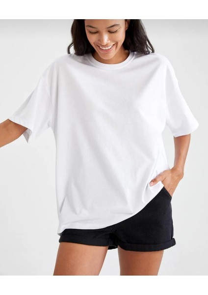 Oversize T-Shirt Baskılı Beyaz Renk fiyatları
