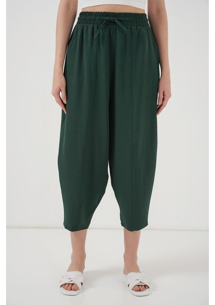 6591 Dokuma Şalvar Pantolon - Zümrüt Yeşili fiyatları