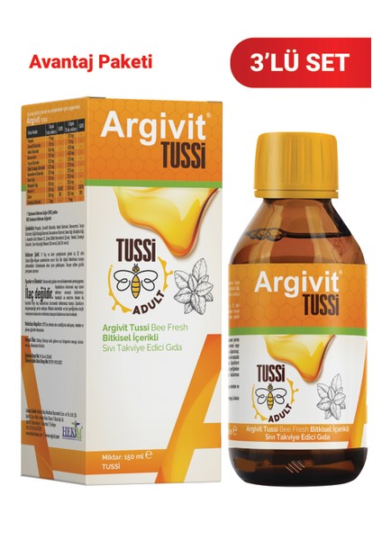 Tussi Adult ( C vitamini ve Çinko ) Şurup 150 ml 3’lü Paket