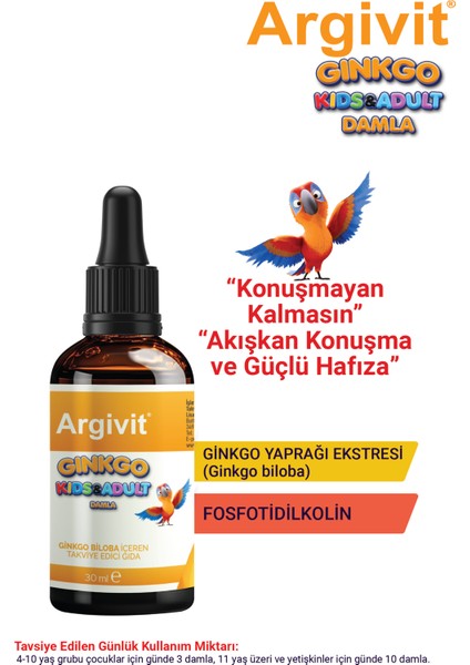 Ginkgo Kids & Adult Damla 30 ml (Ginkgo Biloba)