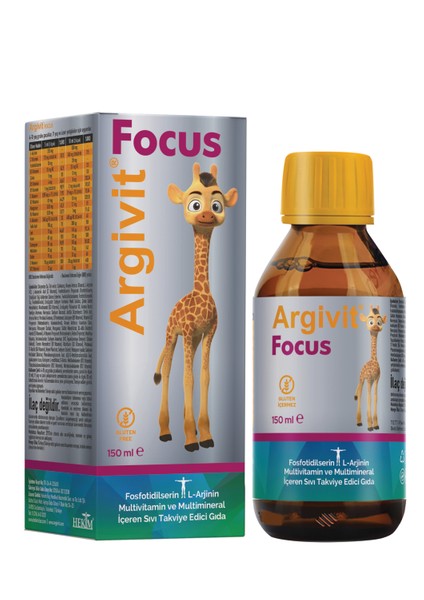 Focus Fosfotidilserin, L-Arjinin, Multivitamin ve Multimineral İçeren Sıvı 150 ml - Portakal ve Vanilya Aromalı