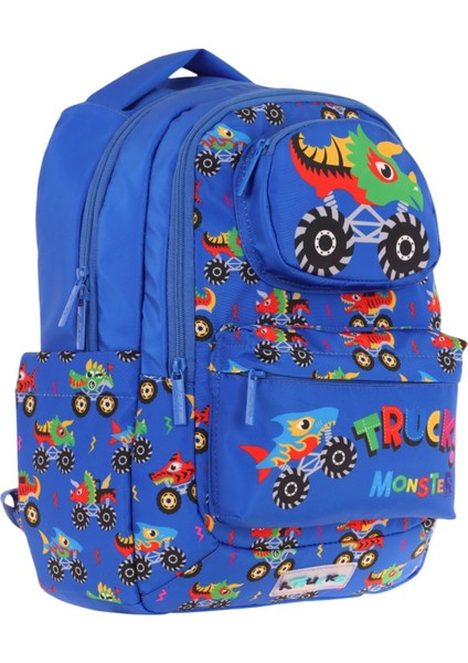 Toys Erkek Çocuk 3D Kamyon Şekilli Ilkokul ve Günlük Sırt Çantası - Mavi - L5255