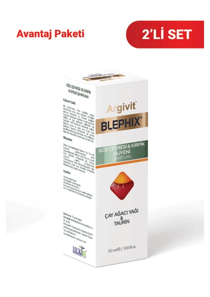 Blephix Göz Çevresi ve Kirpik Temizleyici Şampuan 50 ml 2'li Paket