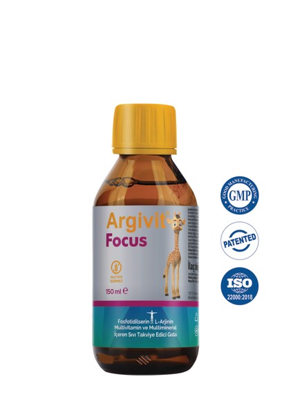 Focus Fosfotidilserin, L-Arjinin, Multivitamin ve Multimineral İçeren Sıvı 3’lü Paket 150 ml - Portakal ve Vanilya Aromalı