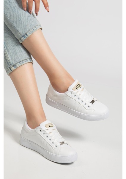 Kadın Casual Spor Ayakkabı Beyaz Ince Taban Bağcıklı fiyatları