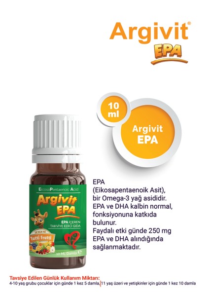EPA İçeren Damla Balık Yağı 10 ml 3’lü Paket - Tutti Frutti Aromalı modelleri
