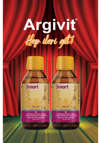 Smart (Fosfotidilserin, Kolin, L-Karnitin, L-Arjinin, Multivitamin, Multimineral) Şurup 150 ml 2’li Paket - Portakal ve Vanilya Aromalı