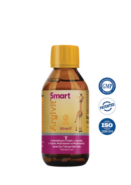 Smart (Fosfotidilserin, Kolin, L-Karnitin, L-Arjinin, Multivitamin, Multimineral) Şurup 150 ml 2’li Paket - Portakal ve Vanilya Aromalı