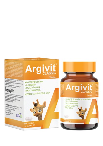 Classic Fosfotidilserin, L-Arjinin, Multivitamin ve Multimineral İçeren Tablet 30 Tablet