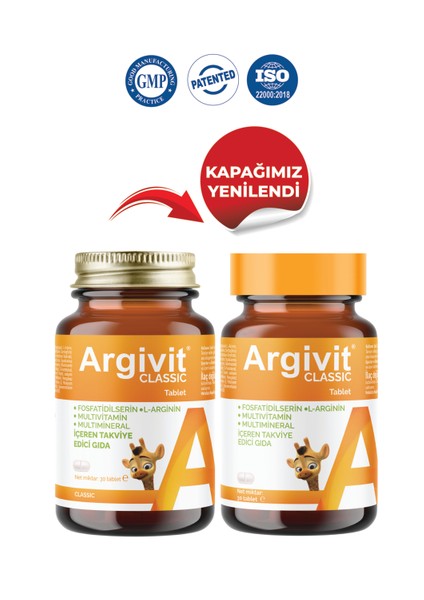 Classic Fosfotidilserin, L-Arjinin, Multivitamin ve Multimineral İçeren Tablet 30 Tablet