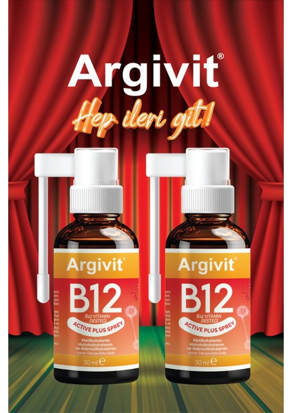 Active Plus B12 Vitamin 2'li Paket (Metilkobalamin, Hidroksikobalamin ve Adenozilkobalamin) Sprey 30 ml fırsatları