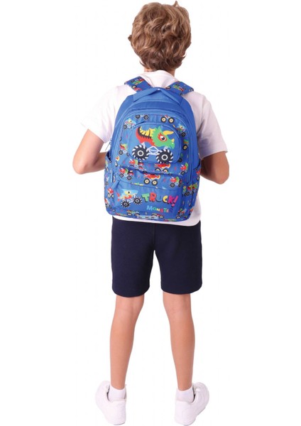 Toys Erkek Çocuk 3D Kamyon Şekilli Ilkokul ve Günlük Sırt Çantası - Mavi - L5255