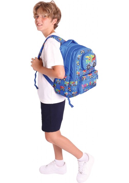 Toys Erkek Çocuk 3D Kamyon Şekilli Ilkokul ve Günlük Sırt Çantası - Mavi - L5255