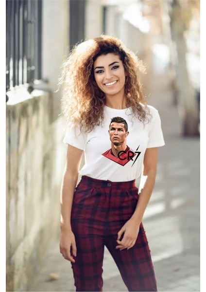 Unisex Cr7 Ronaldo Baskılı T-Shirt/tişört - Tüm Yaş Grupları fiyatları