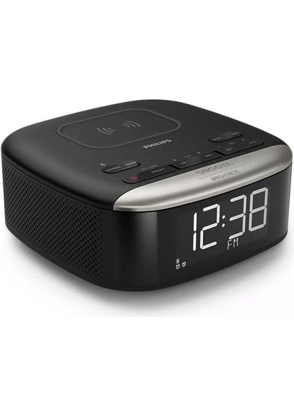 TAR7606/10 Radyo Çalar Saat, Şarj Fonksiyonlu, Çok Fonksiyonlu Radyo Çalar Saat, Kablosuz Qi Şarj Cihazı, Bluetooth Akışı ve Büyük, Net Ekran
