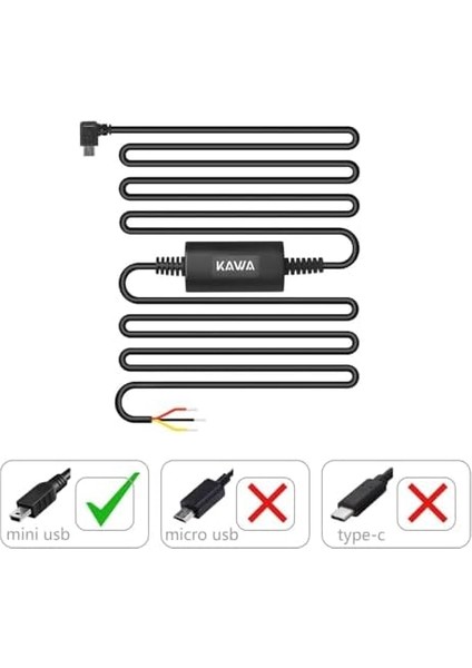 PT01 D8 / D10 Uyumlu Mini USB Park Modu Bağlantı Kiti Akü Sigorta Park Modunda Kayıt Için Bağlantı Kablosu modelleri