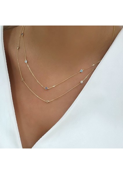 Nazar Boncuklu Taşlı Kolye – KLY0988