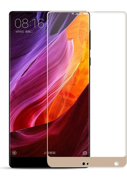 Xiaomi Mi Mix Uyumlu Full Kaplayan Temperli 5d Ekran Koruyucu Cam (Gold)