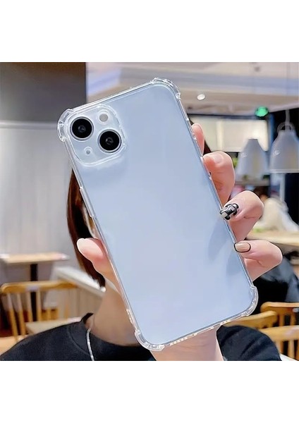 iPhone 13 ve 14 Uyumlu Anti Shock Darbe Emici (6.1') Şeffaf Silikon Tpu Clear Kılıf, Transparent iPhone 14 Anti Shock Kılıfı Şeffaf