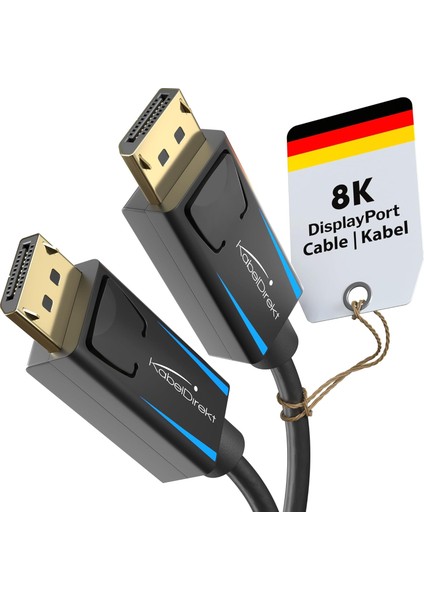 - 8k / 60Hz Displayport Kablosu 1.4-2 M - Oyun Bilgisayarları/dizüstü Bilgisayarları, 4K / 8k Oyun Monitörleri ve Ultra Hızlı 144Hz / 165Hz / 240Hz Için Boşluksuz Korumalı Dp Kablosu