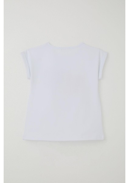 Kız Çocuk Pantolonlu Takım Çiçek Baskılı Yırtmaçlı 6-12 Yaş, Beyaz fırsatları