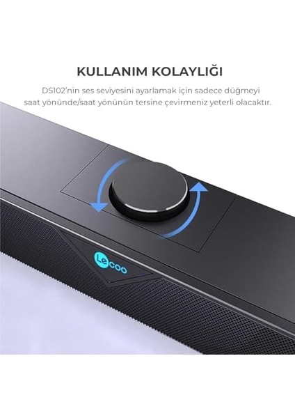 DS102 Kablolu Usb/aux 6W Tak Çalıştır Kolay Kurulum Yüksek Çözünürlüklü Stereo Surround Ses Tv/pc/telefon/tablet Geniş Uyum Kompakt Soundbar Taşınabilir Hoparlör Siyah