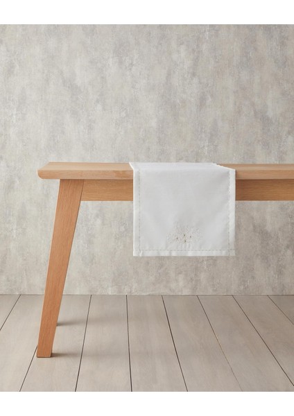 Home Adelina Polyester Runner 40X140 cm Beyaz-Gold