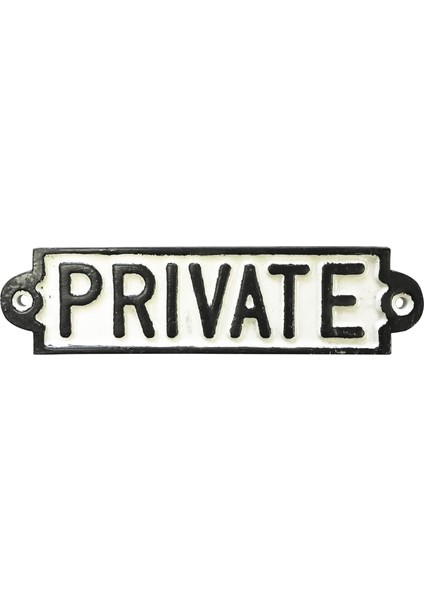 Kraft 83516 'private' Cast Iron Sign
