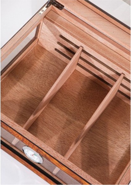 Cam Kapaklı Ahşap Humidor – Kahverengi Görünümlü - PHUM0127 fırsatları