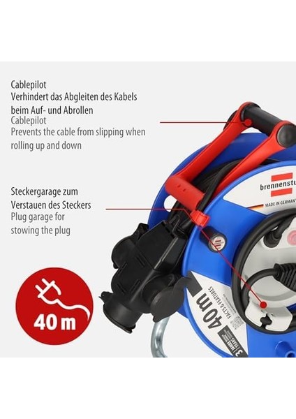 Garant IP44 Lisanslı 38+2 Metre 3 Soketli 3g1.5 Makaralı Kablo fiyatları